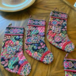 Vera Bradley Christmas Stocking Symphony In Hue Set of 6